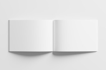 Fototapeta premium A4 Landscape Horizontal Magazine Brochure 3D Rendering White Blank Mockup