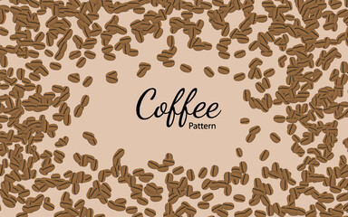 Coffee bean pattern background