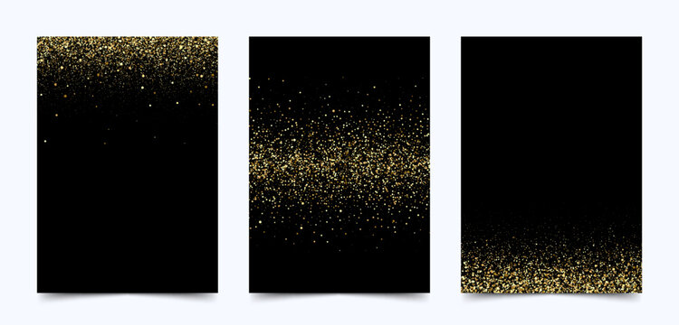 Black background gold glitters, artistic cover design, colorful texture.