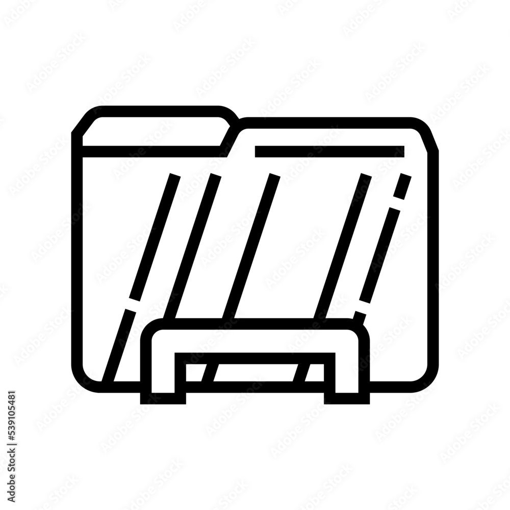 Poster computer folder line icon vector. computer folder sign. isolated contour symbol black illustration