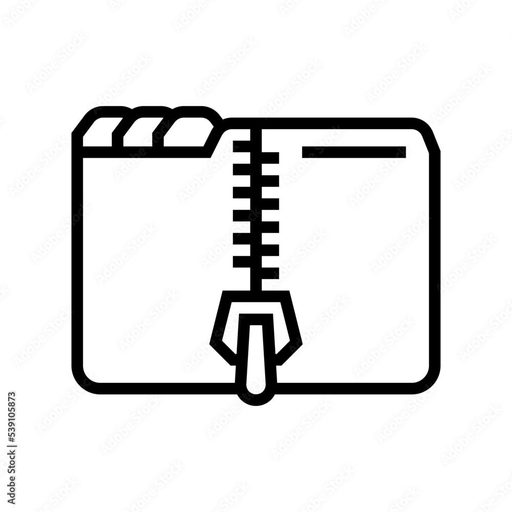 Poster archive folder line icon vector. archive folder sign. isolated contour symbol black illustration