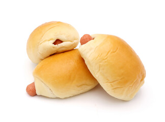 Hot dog buns isolated on white background