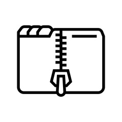 archive folder line icon vector. archive folder sign. isolated contour symbol black illustration