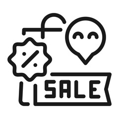 sale shopping happiness simple line icon