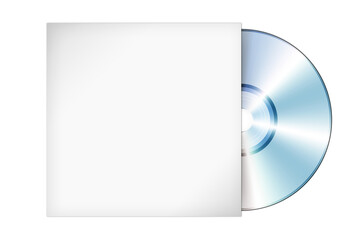 Compact disk with cover illustration (cd, case, dvd) isolated