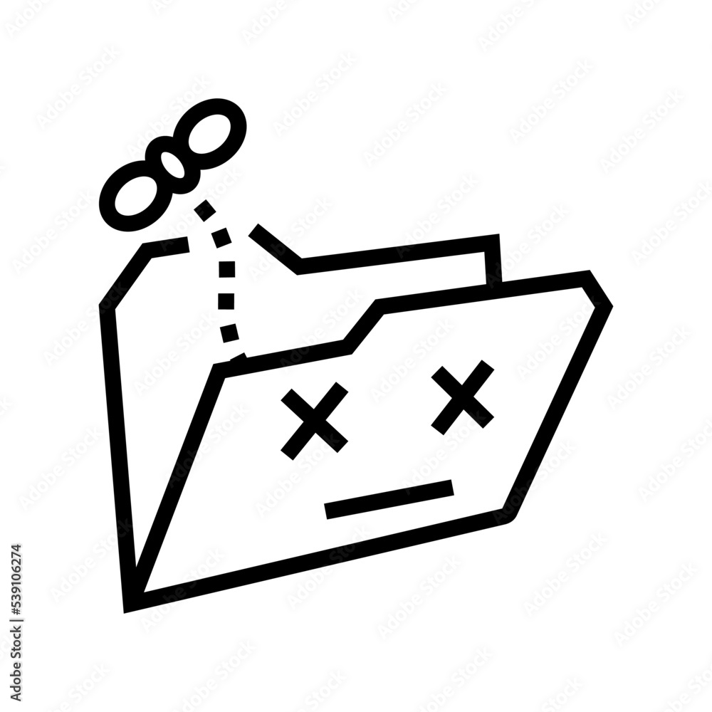 Poster empty folder line icon vector. empty folder sign. isolated contour symbol black illustration