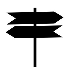 Black arrow direction singboards. Vector illustration isolated on white background. EPS 10 File. Road Instruction.