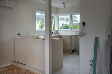 Residential home renovation with unfinished new kitchen