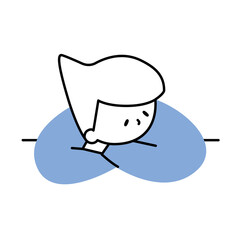 Vector illustration of a man with his face down on the desk.