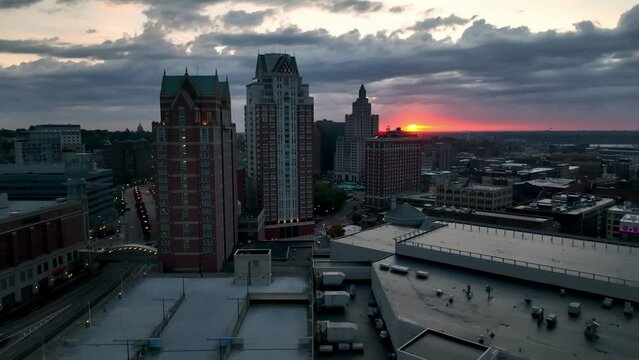 sunrise aerial providence rhode island skyline