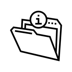 information folder line icon vector. information folder sign. isolated contour symbol black illustration