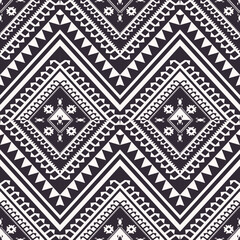 Ethnic geometric black and white pattern. Vector ethnic aztec Navajo geometric diamond shape seamless pattern black and white color background. Ethnic fabric textile black and white pattern.