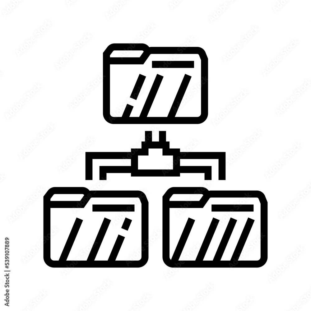 Poster directory folder line icon vector. directory folder sign. isolated contour symbol black illustration