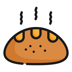 dessert bakery loaf bread filled outline icon