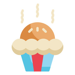 cake cup bakery dessert muffin flat icon
