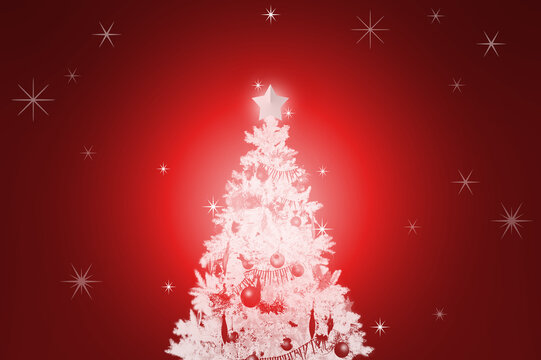 クリスマスツリー白いエフェクトの写真の背景イラスト