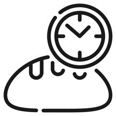 baked time bakery loaf simple line icon