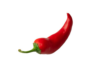 Red hot chili pepper isolated on a white background.