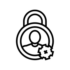 privacy padlock line icon vector. privacy padlock sign. isolated contour symbol black illustration