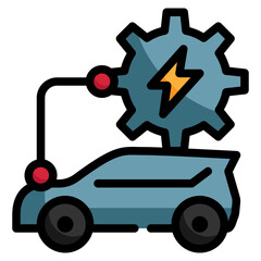 repair setting service electric vehicle car icon filled outline