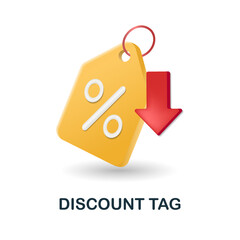 Discount Tag icon. 3d illustration from black friday collection. Creative Discount Tag 3d icon for web design, templates, infographics and more