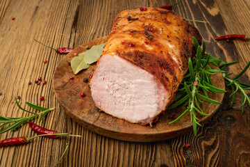 Baked Pork Cut, Roasted Sliced Loin, Tenderloin Ham Piece