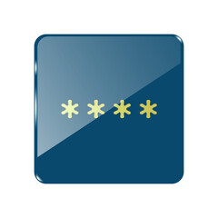 password icon in blue glass square