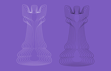 Vector chess pieces with the rook icon. Chess piece.