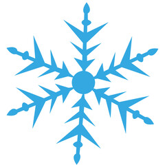 blue snowflake with six rays