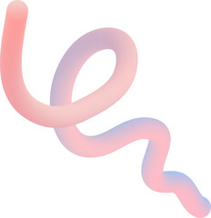 Abstract vibrant gradient worm line shape illustration