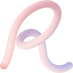 Abstract vibrant gradient worm line shape illustration