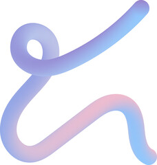 Fototapeta premium Abstract vibrant gradient worm line shape illustration