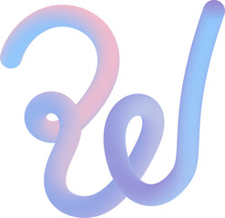 Obraz premium Abstract vibrant gradient worm line shape illustration