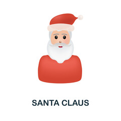 Santa Claus icon. 3d illustration from christmas collection. Creative Santa Claus 3d icon for web design, templates, infographics and more