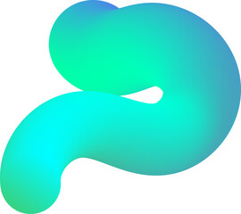 Abstract vibrant gradient worm line shape illustration