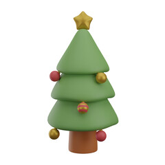 Christmas Tree 3D render Illustration icon
