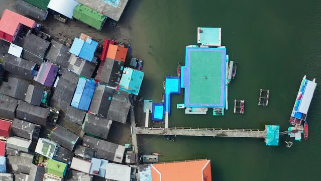 Ko Panyi or Koh Panyee floating football field in the muslim fishing village in Phang Nga Province, Thailand