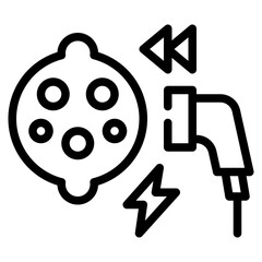 plug charger power electric icon simple line
