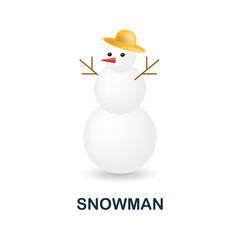 Snowman icon. 3d illustration from christmas collection. Creative Snowman 3d icon for web design, templates, infographics and more
