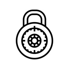 safe padlock line icon vector. safe padlock sign. isolated contour symbol black illustration