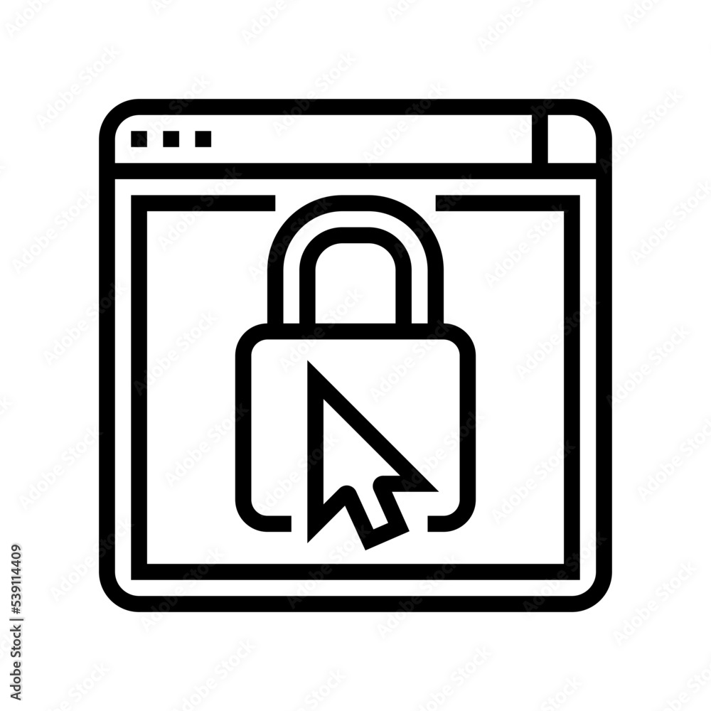 Poster web padlock line icon vector. web padlock sign. isolated contour symbol black illustration