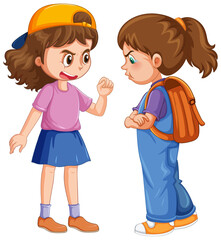 A girl is bullied by her friend