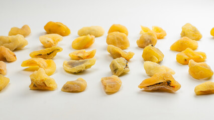 Dried passion fruit isolated on a white background.