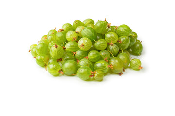 A group of gooseberries isolated on a white background.