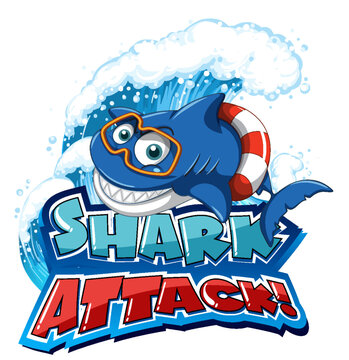 Font design for words shark attack