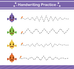 handwriting practice game.Education game for kindergarten and preschool .Educational page for kids