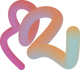 Abstract vibrant gradient worm line shape illustration