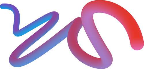 Abstract vibrant gradient worm line shape illustration