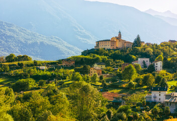 Convento di San Lorenzo and Sant'Anna village near Sondrio, Italy
