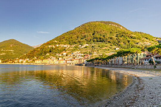 Town of Domaso on Lake Como at sunrise